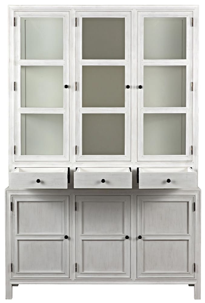 Colonial Hutch, White Wash in White Wash — Noir Furniture
