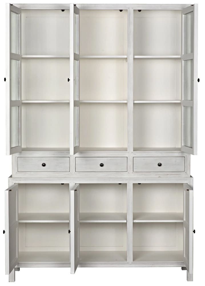 Colonial Hutch, White Wash in White Wash — Noir Furniture