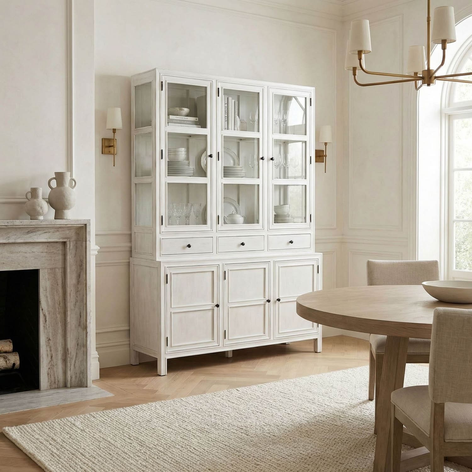 Colonial Hutch, White Wash
