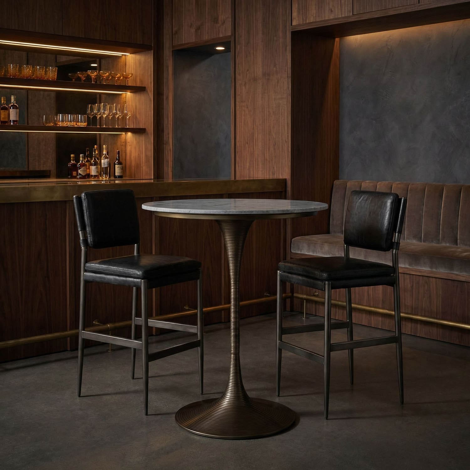 Joni Bar Table, Aged Brass