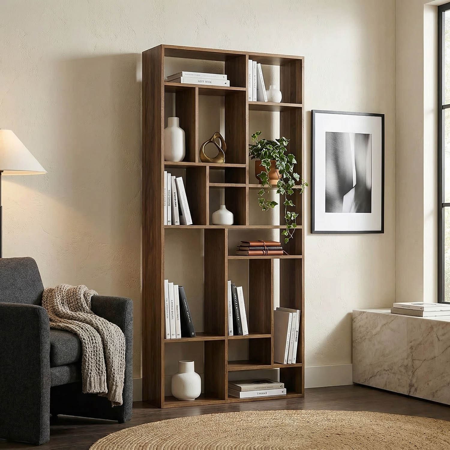 Malic Shelf, Dark Walnut
