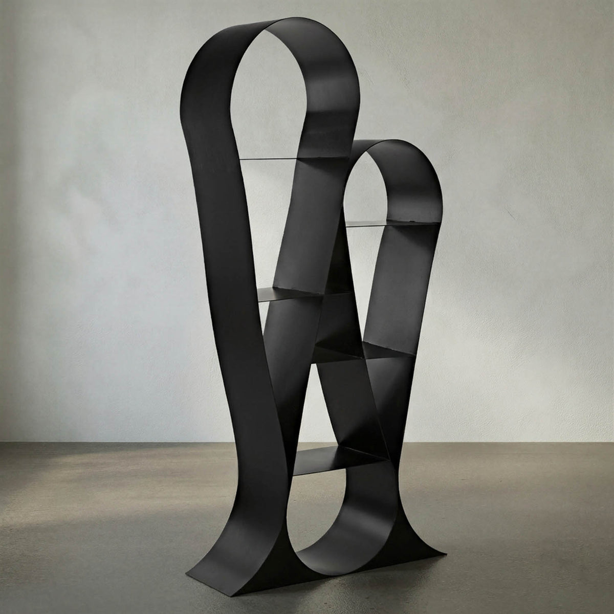 Zaha Bookcase, Black Metal by Noir