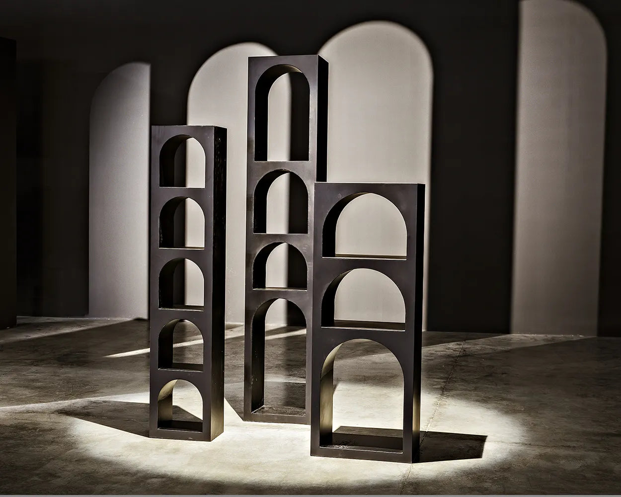 Aqueduct Bookcase, A, Black Metal