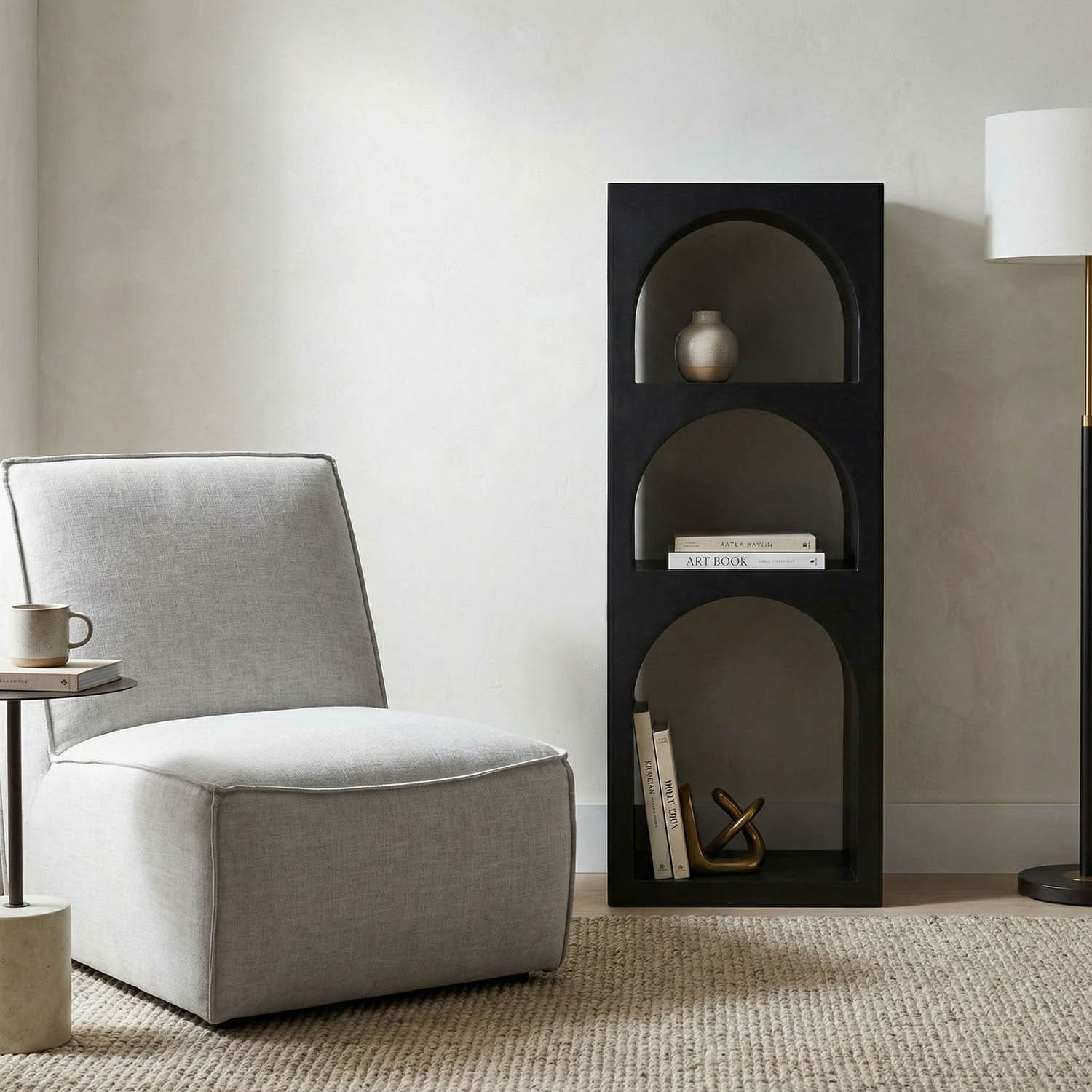 Aqueduct Bookcase, A, Black Metal
