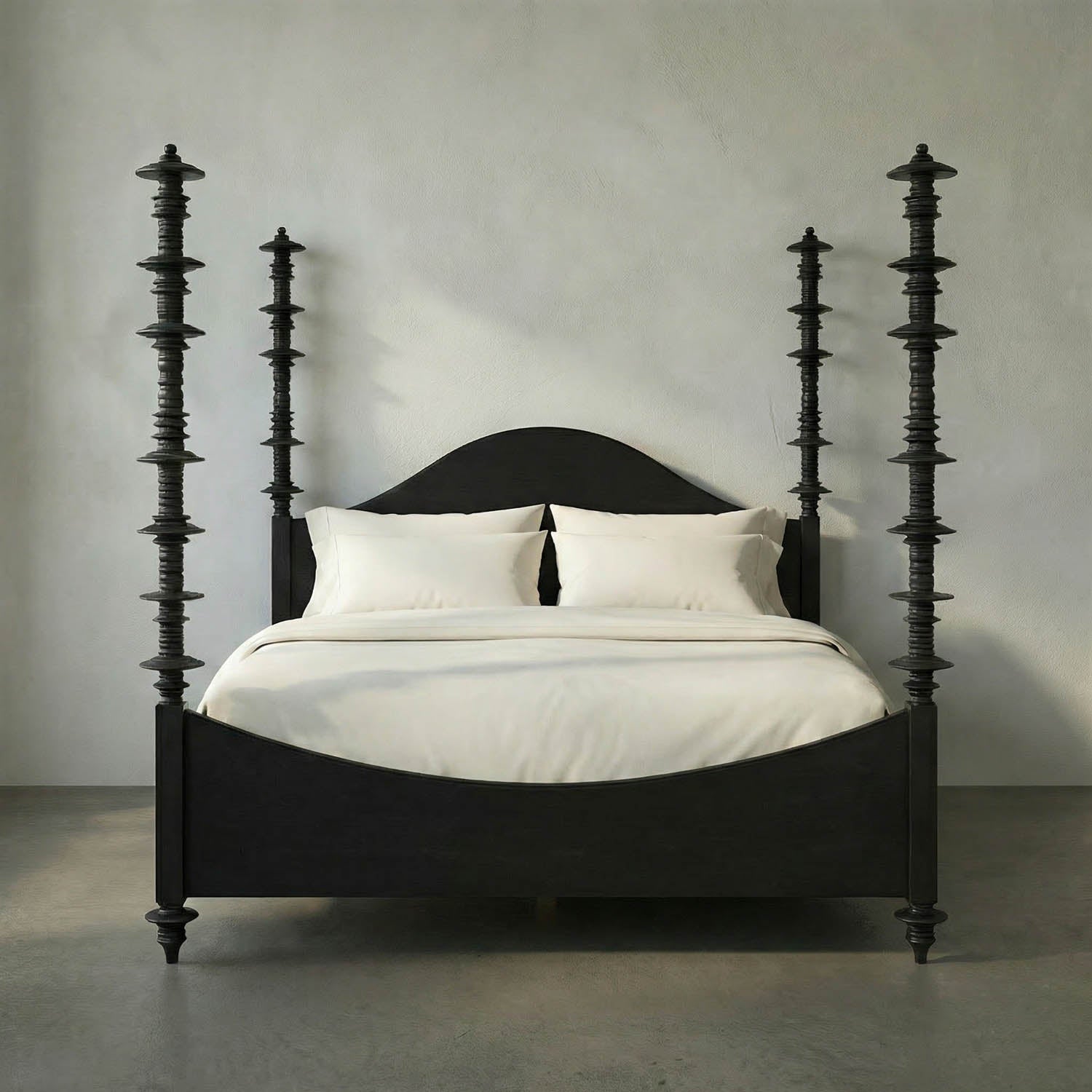 Ferret Bed, Eastern King, Hand Rubbed Black by Noir