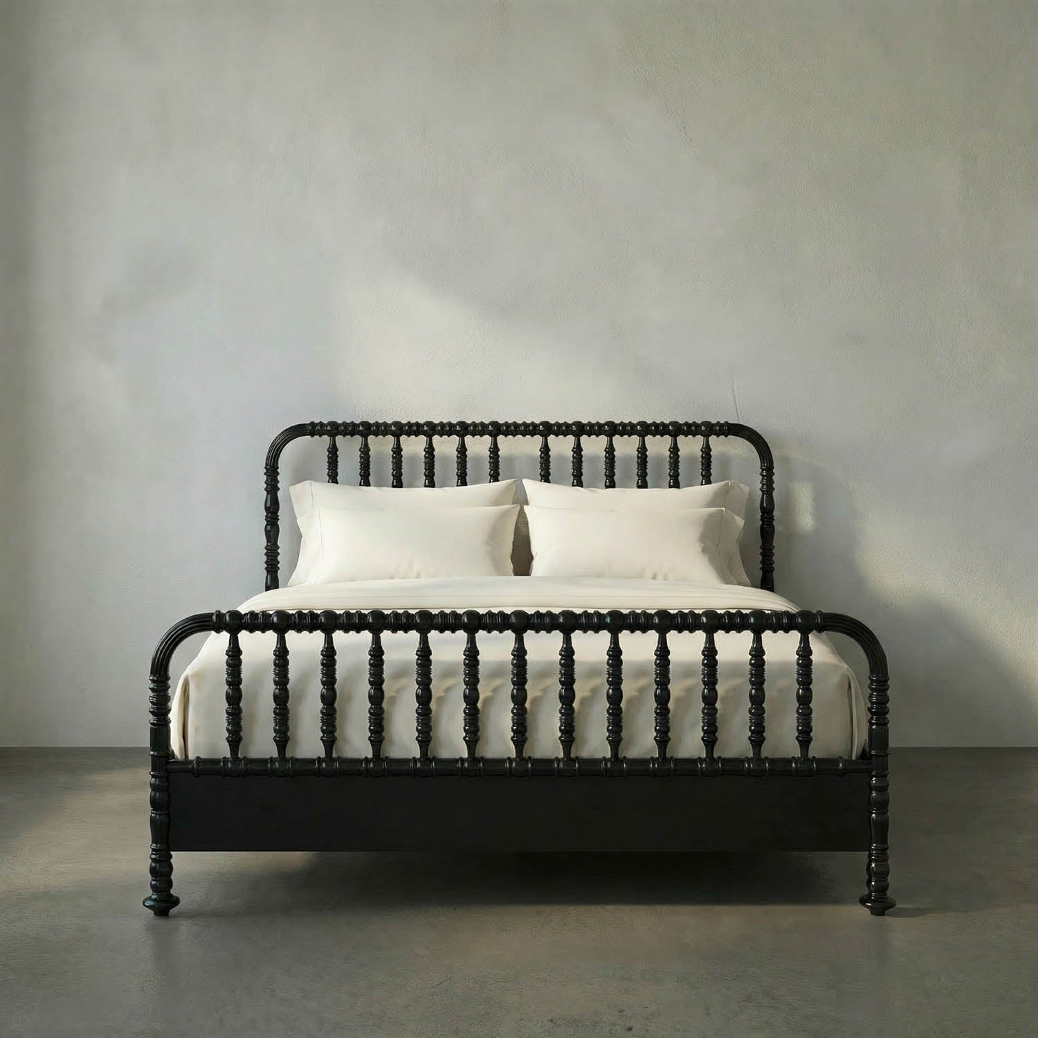 Bachelor Bed, Eastern King, Hand Rubbed Black by Noir