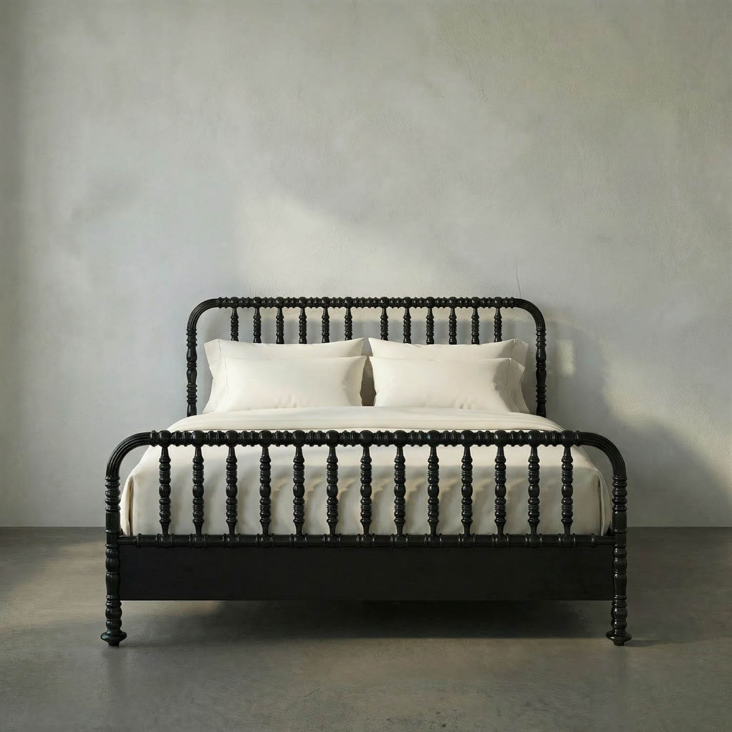 Bachelor Bed, Eastern King, Hand Rubbed Black