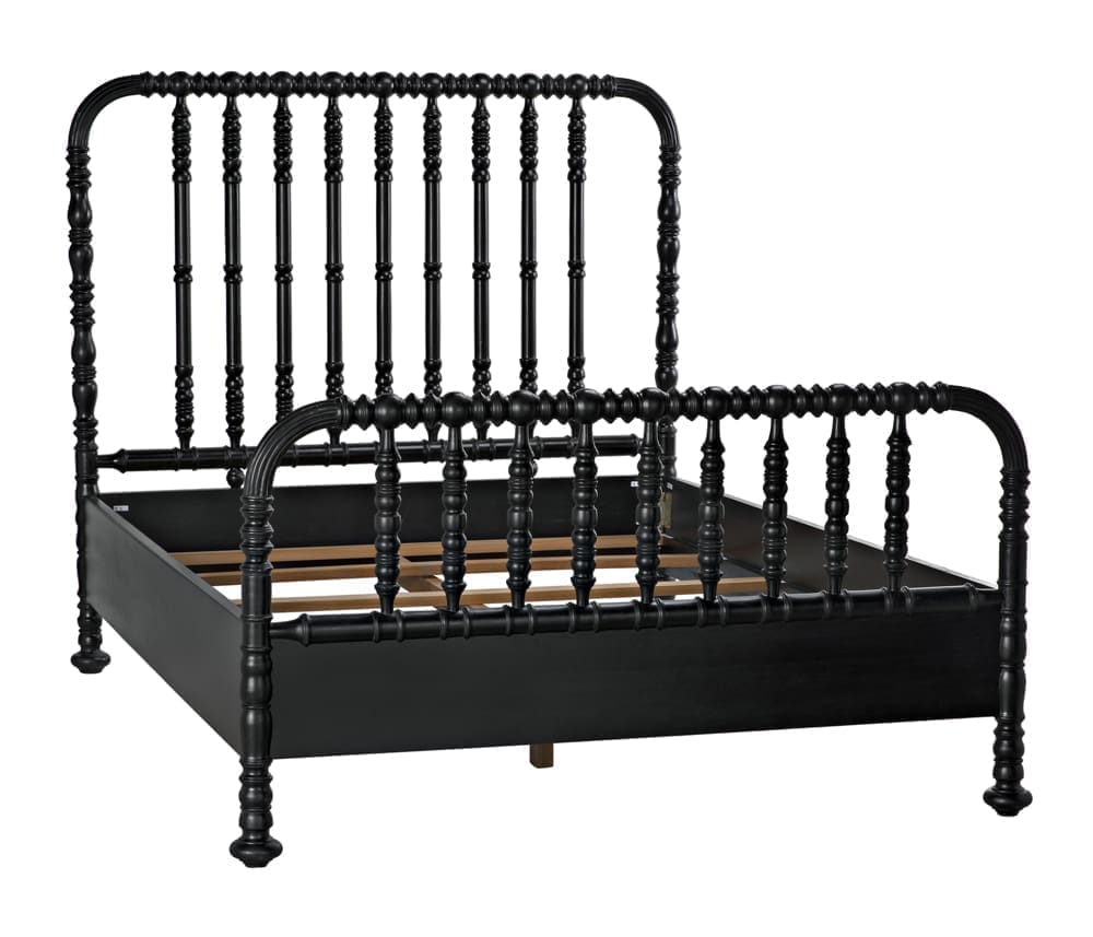 Bachelor Bed, Queen, Hand Rubbed Black
