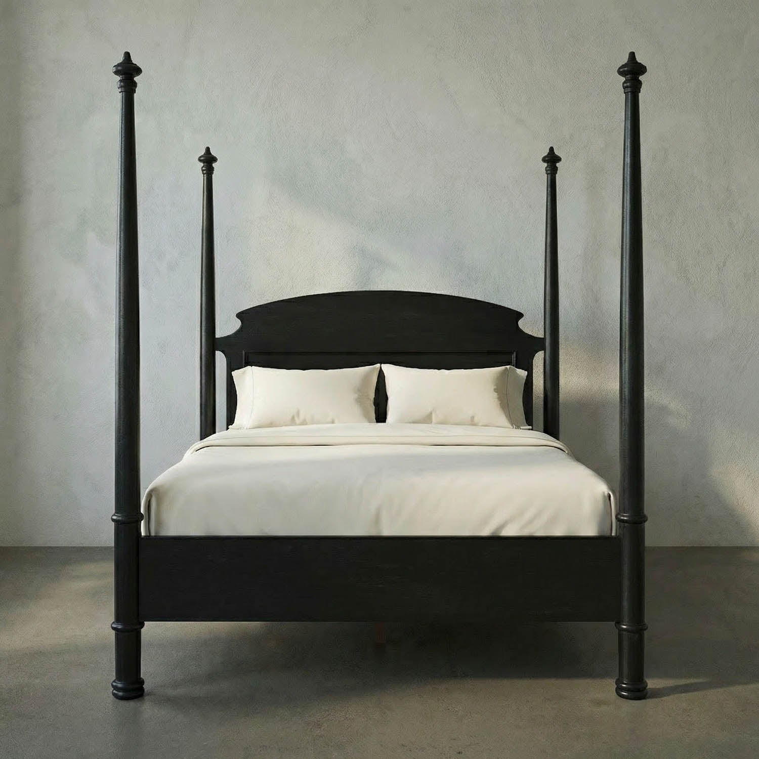 New Douglas Bed, Queen, Hand Rubbed Black by Noir