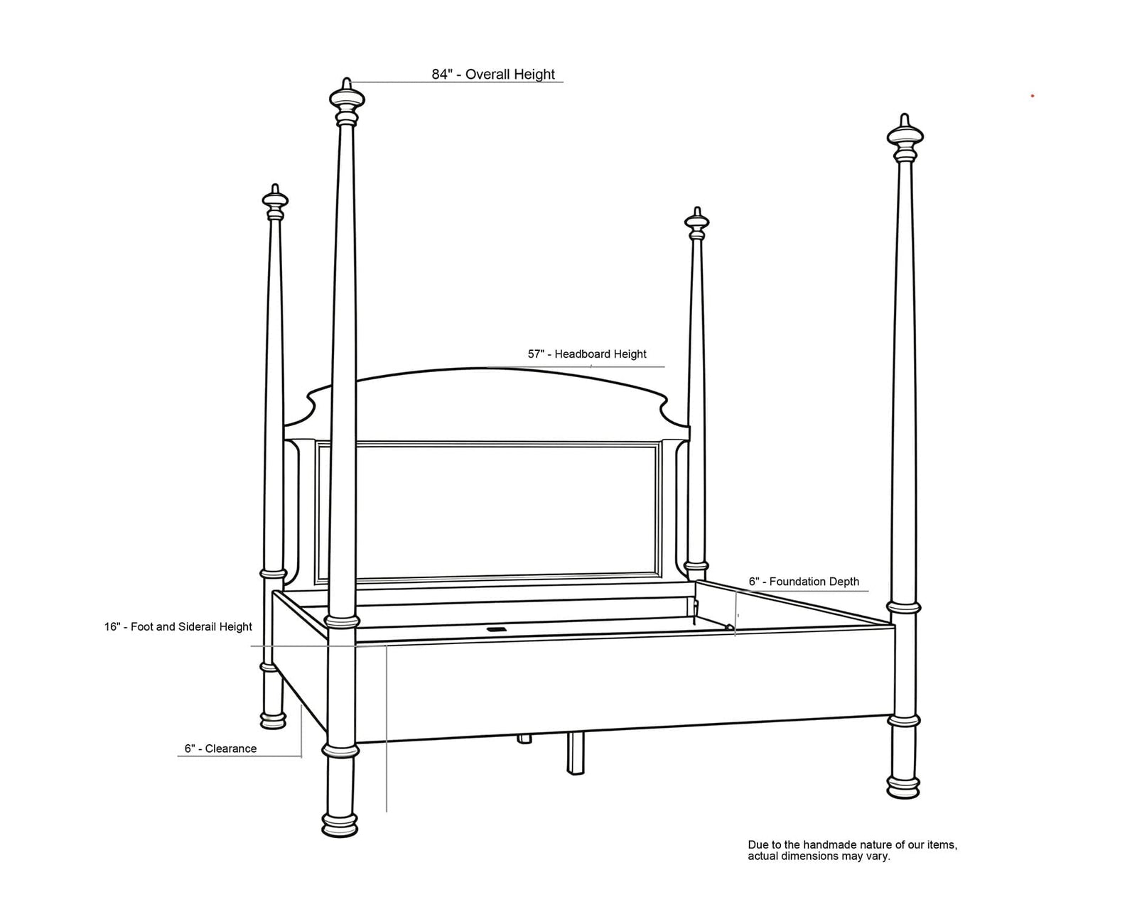 New Douglas Bed, Eastern King, Hand Rubbed Black