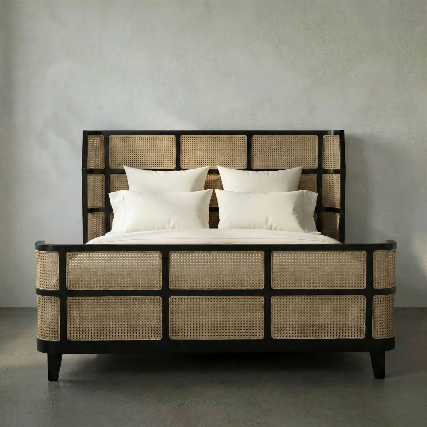 Porto Bed, Eastern King, Hand Rubbed Black