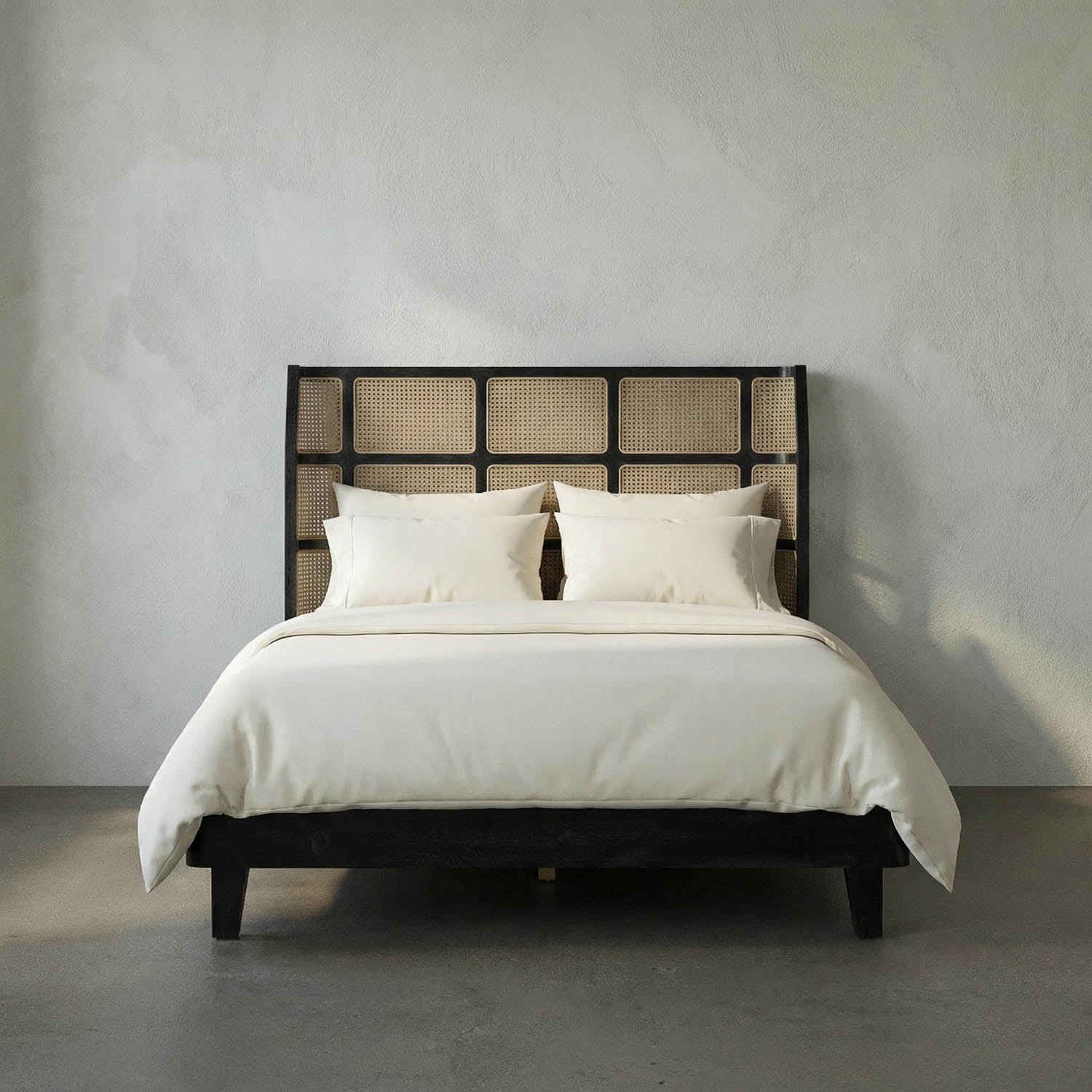 Porto Bed A with Headboard And Frame, Queen by Noir
