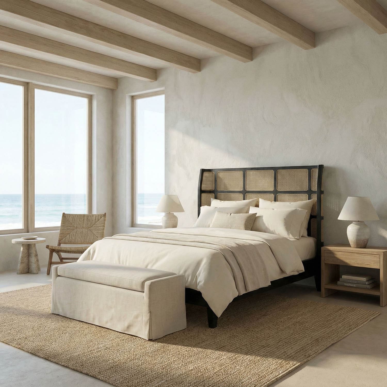 Porto Bed A with Headboard And Frame, Queen
