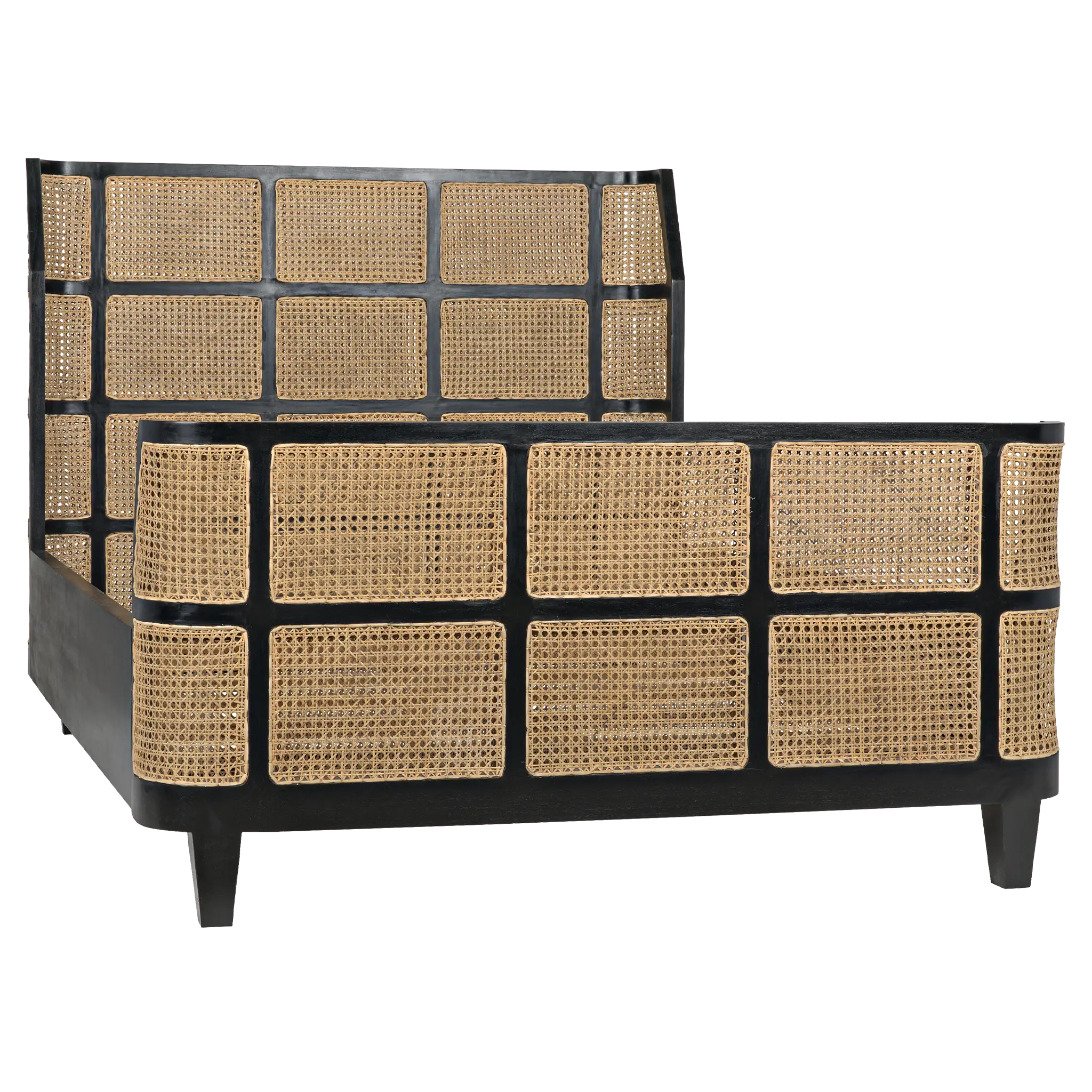 Porto Bed, Queen, Hand Rubbed Black in Hand Rubbed Black — Noir Furniture