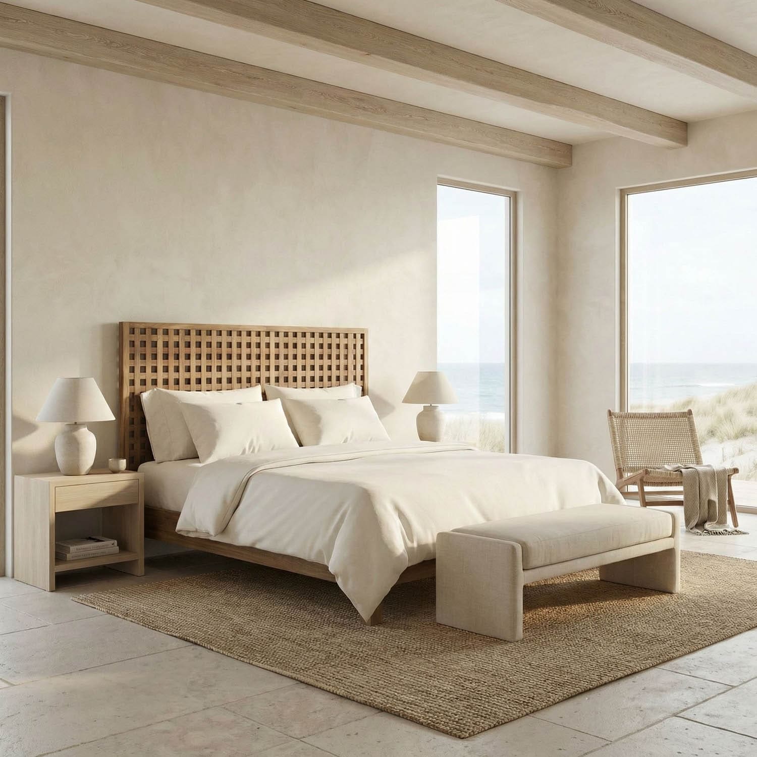 Quinnton Bed, Queen, Teak