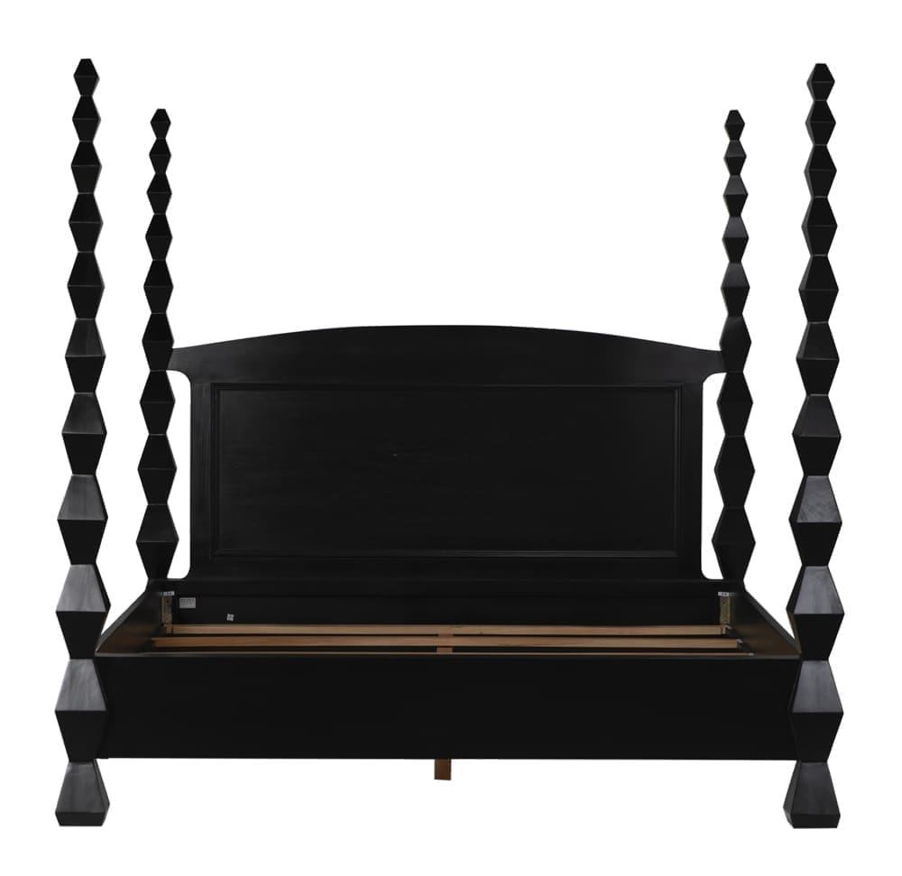 Brancusi Bed, Eastern King, Hand Rubbed Black