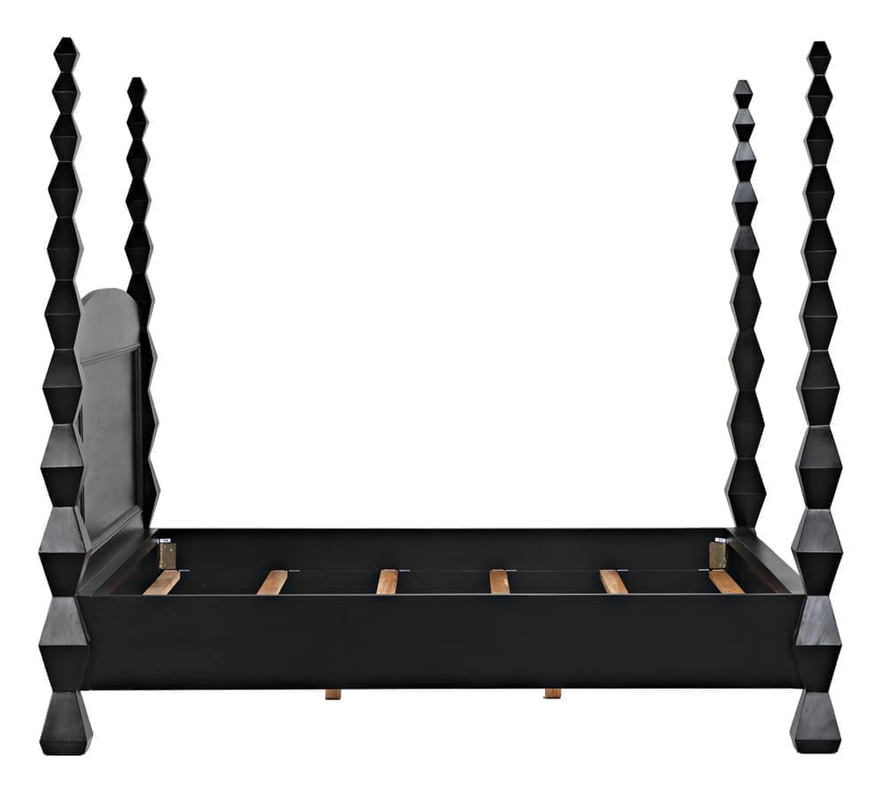 Brancusi Bed, Eastern King, Hand Rubbed Black