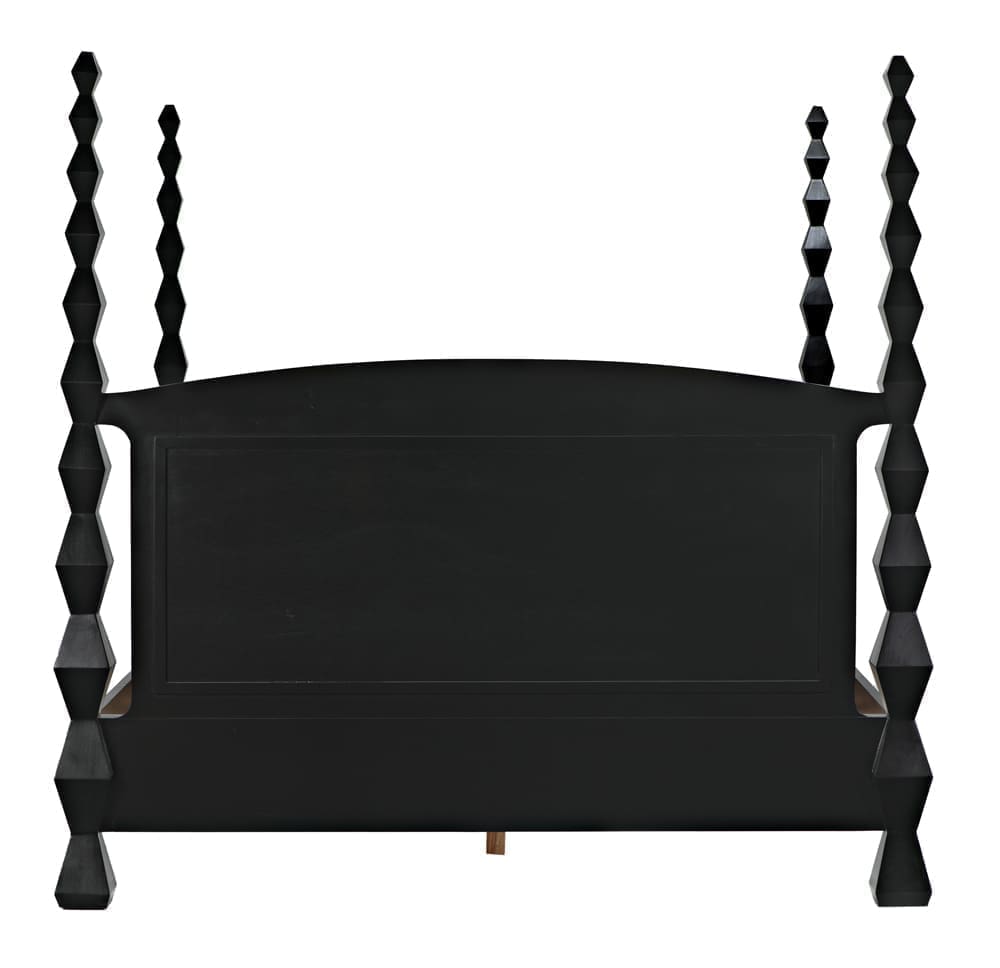 Brancusi Bed, Eastern King, Hand Rubbed Black
