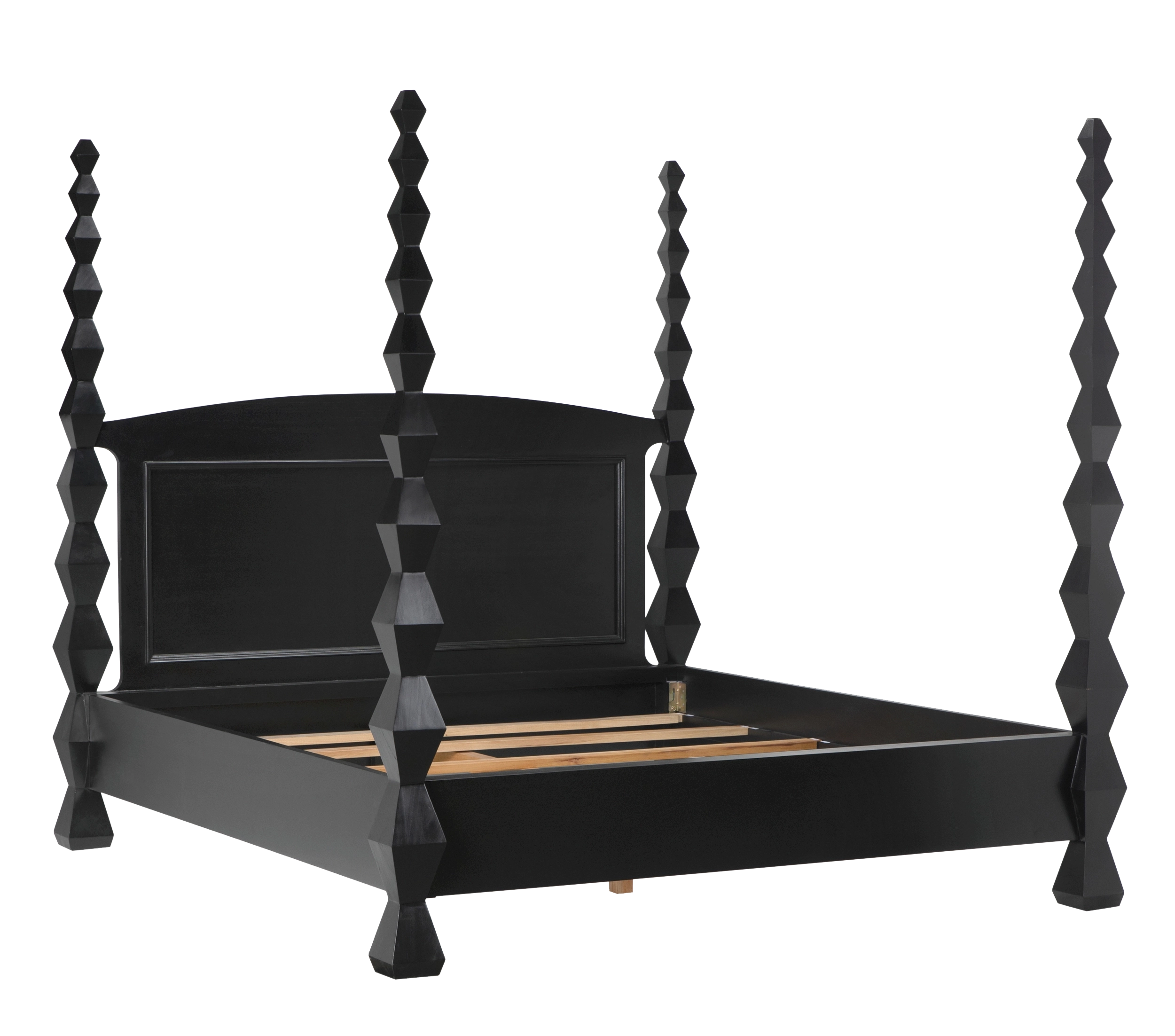 Brancusi Bed, Queen, Hand Rubbed Black in Hand Rubbed Black — Noir Furniture