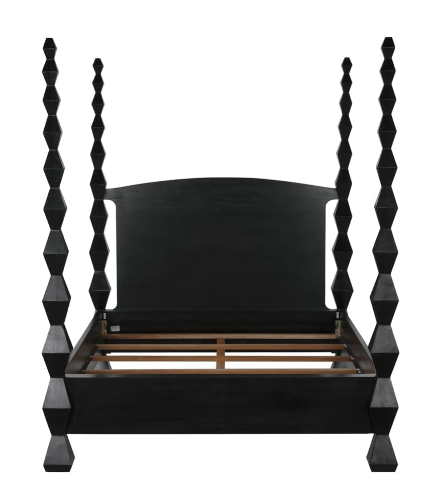 Brancusi Bed, Queen, Hand Rubbed Black