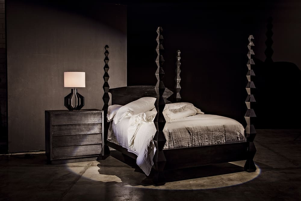 Brancusi Bed, Queen, Hand Rubbed Black