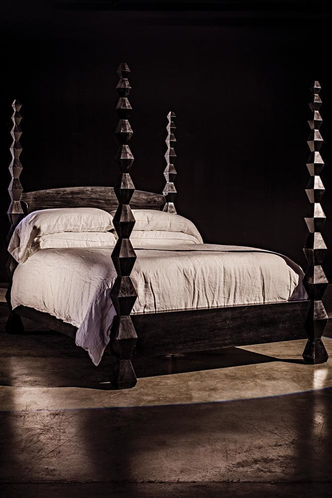 Brancusi Bed, Queen, Hand Rubbed Black