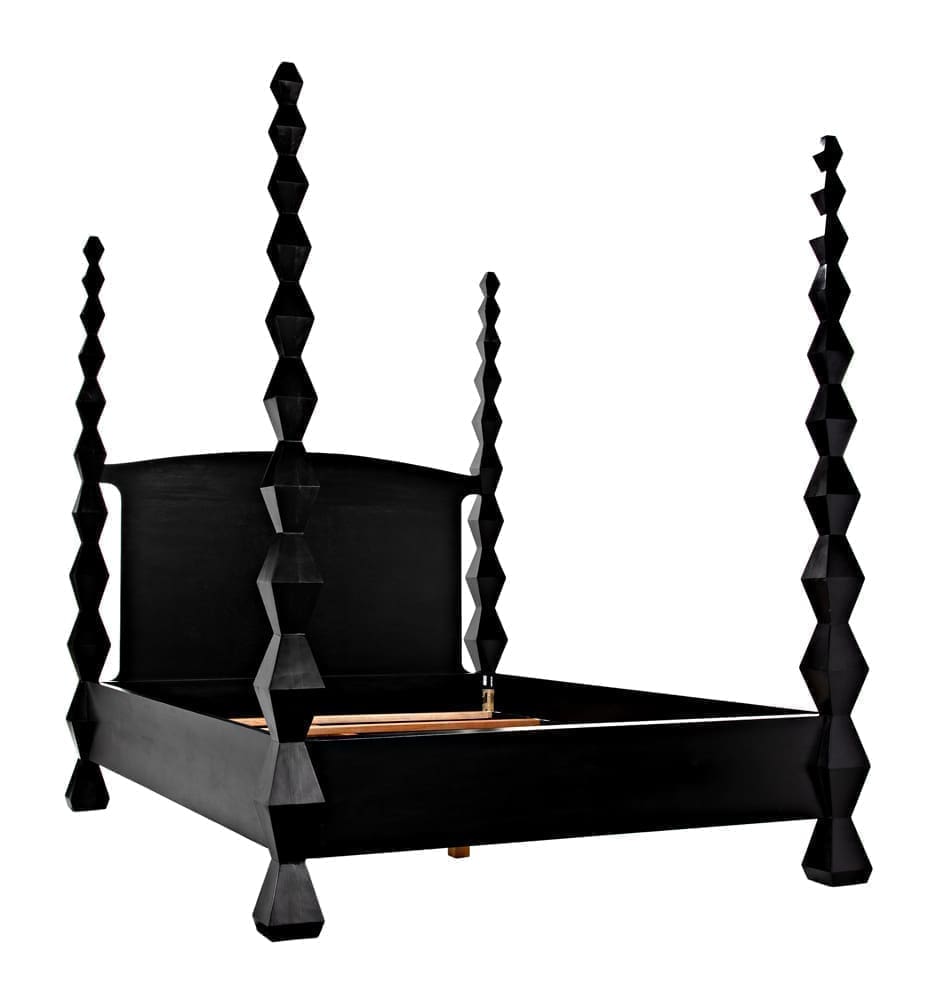 Brancusi Bed, Queen, Hand Rubbed Black