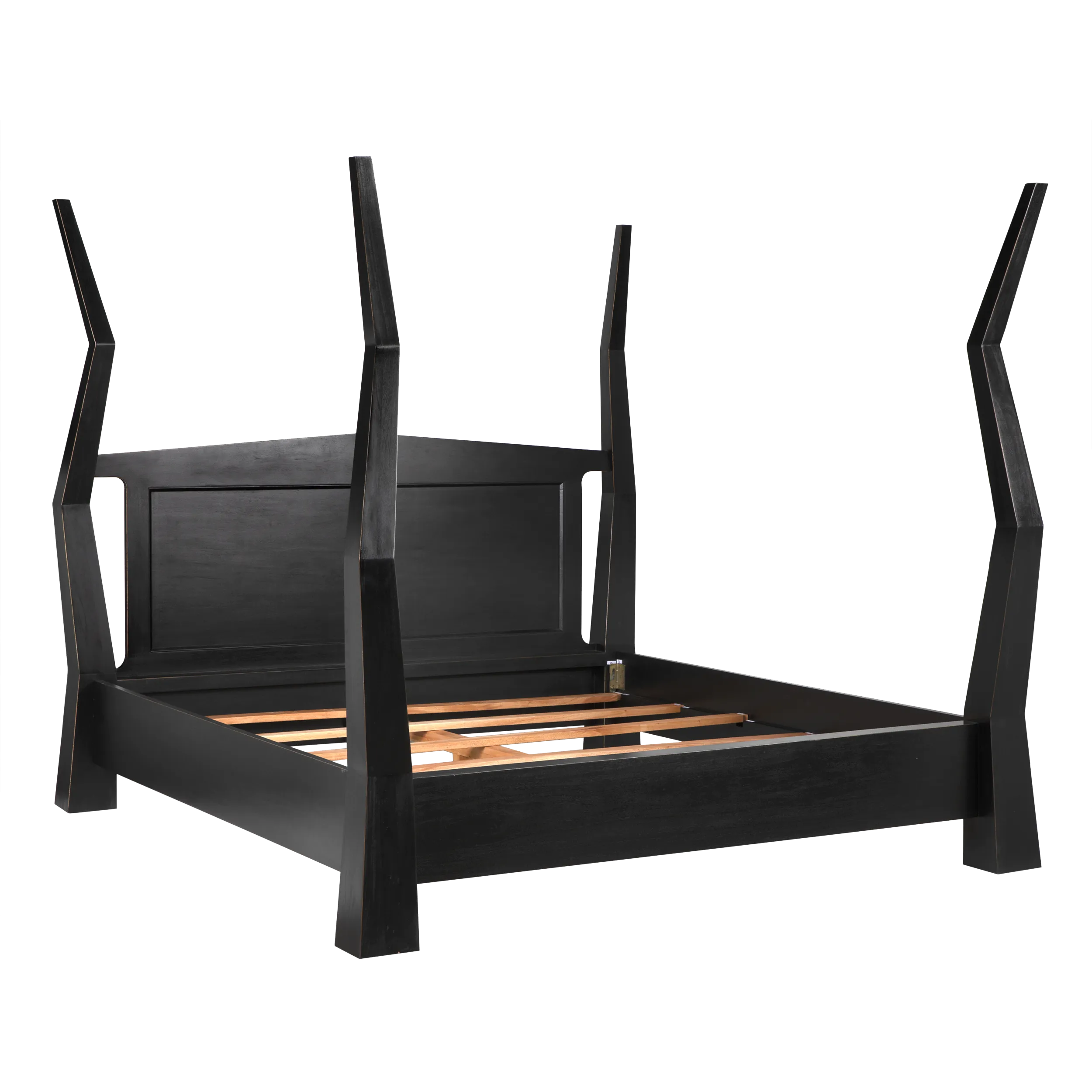 Patras Bed, Eastern King, HB in Hand Rubbed Black — Noir Furniture