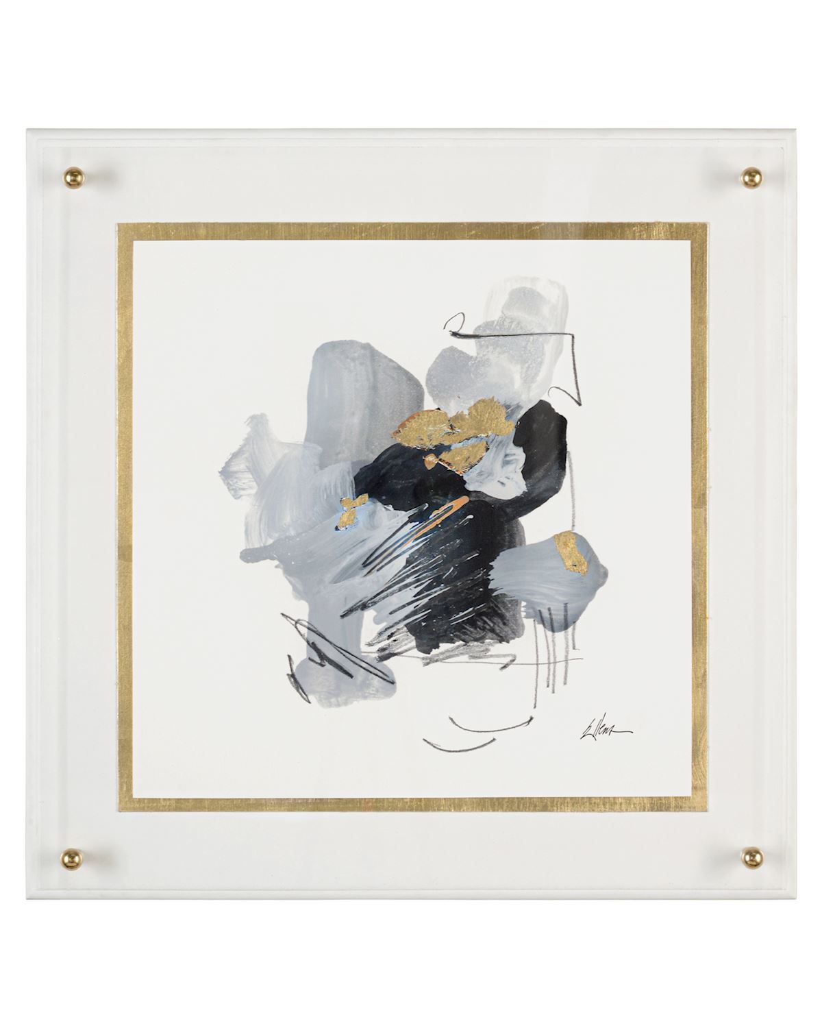 Jackie Ellens' Black, Grey, And Gold II – Art by John Richard | Sutter & Vale