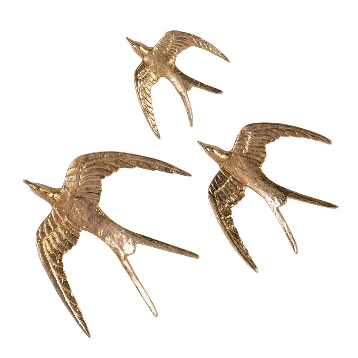 Set of Three Brass Birds in Flight – Art by John Richard | Sutter & Vale