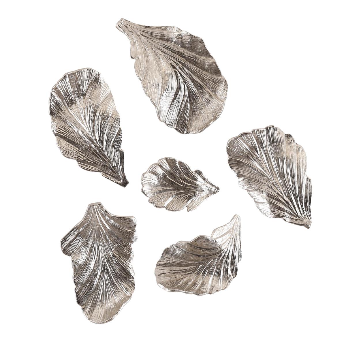 Nickel Wall Leaves, Set of 6 – Art by John Richard | Sutter & Vale