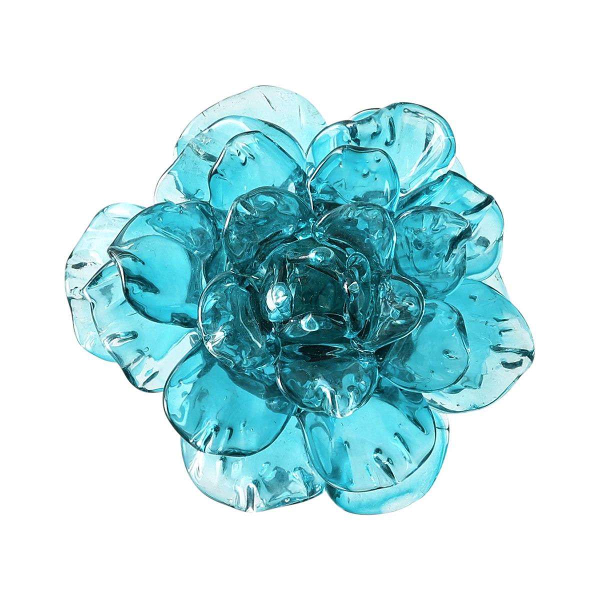Teal Glass Flower Wall Art – Art by John Richard | Sutter & Vale