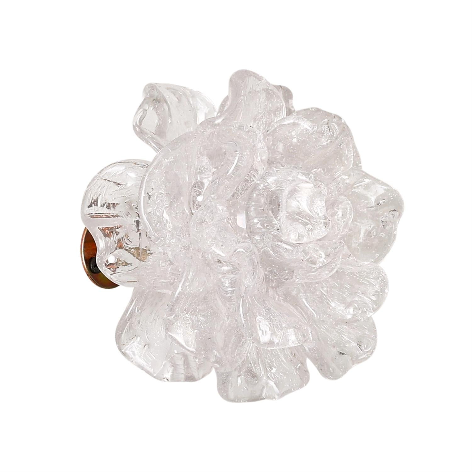 Clear Glass Flower Wall Art