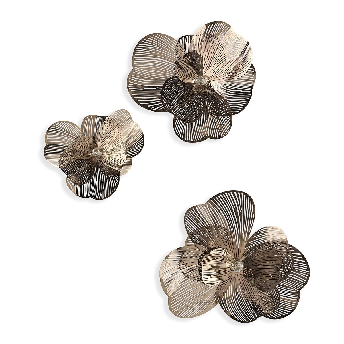 Golden Camellia Wall Art, Set of 3 Bronze – Art by John Richard | Sutter & Vale