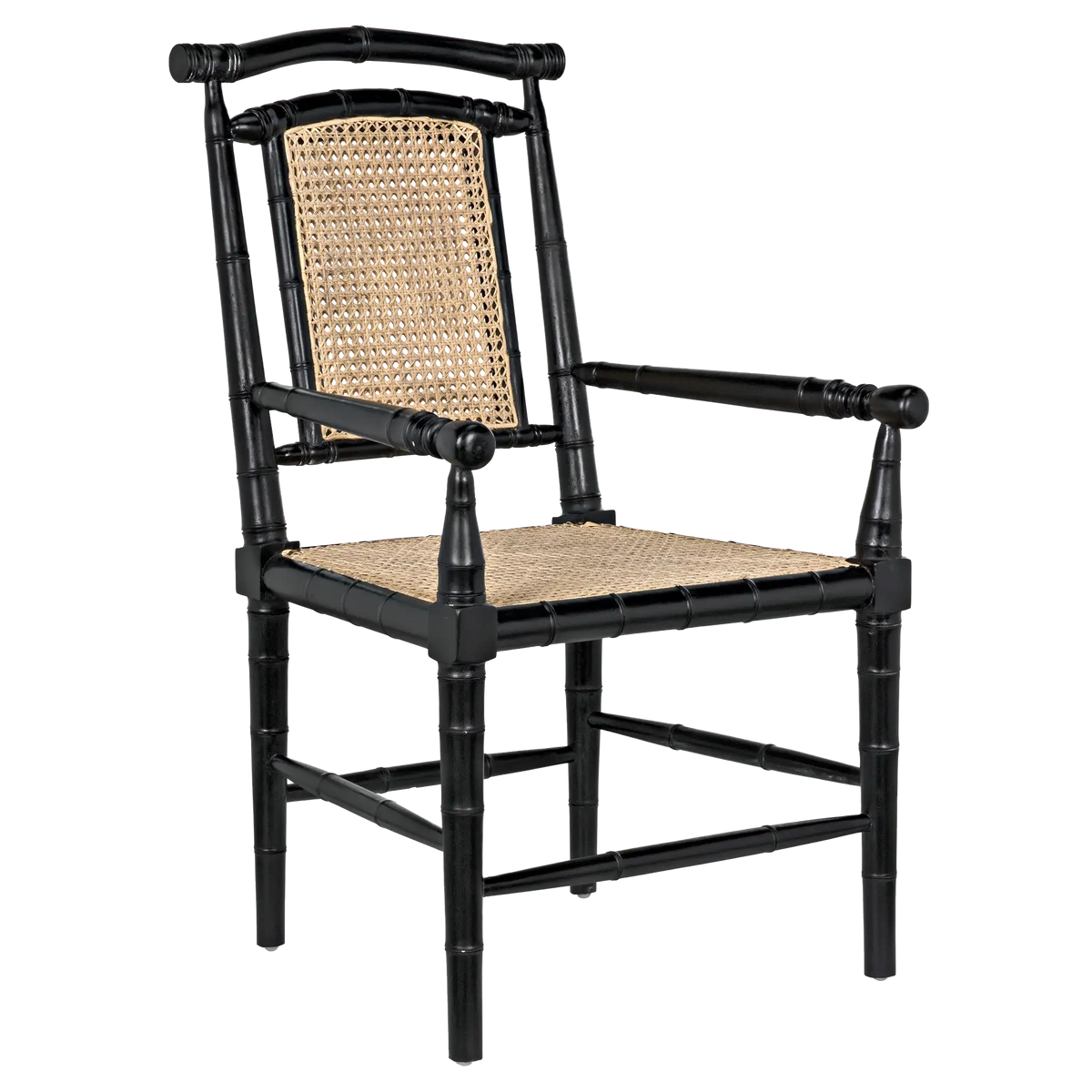 Colonial Bamboo Arm Chair, Hand Rubbed Black – Accent Chairs by Noir Furniture | Sutter & Vale