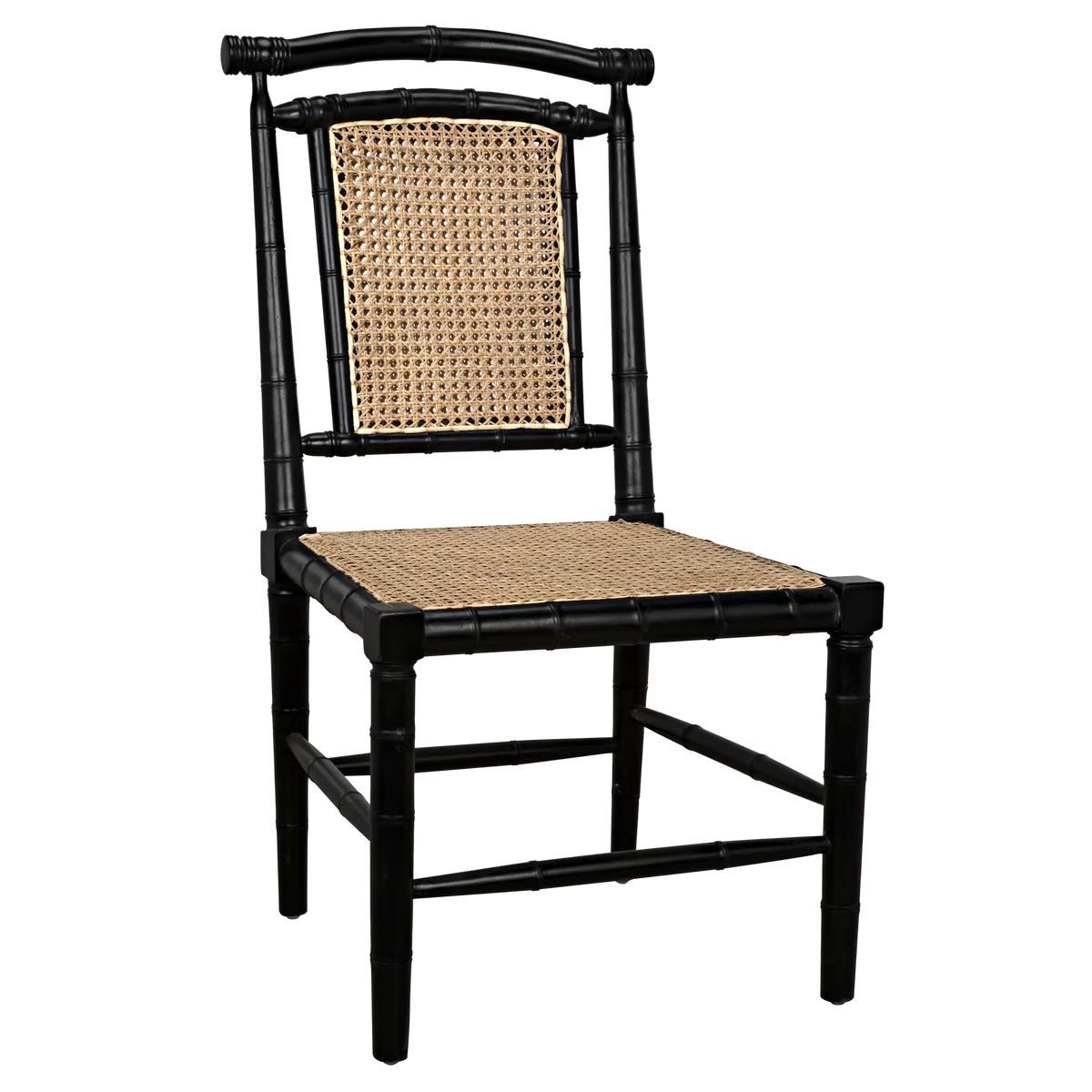 Colonial Bamboo Side Chair, Hand Rubbed Black – Accent Chairs by Noir Furniture | Sutter & Vale
