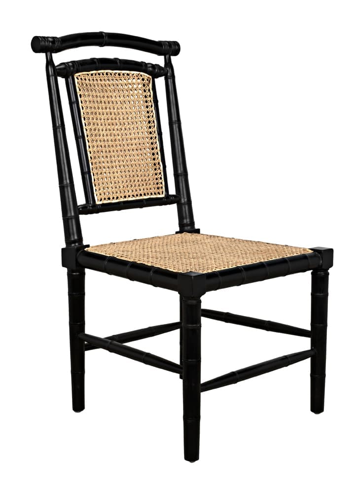 Colonial Bamboo Side Chair, Hand Rubbed Black in Hand Rubbed Black — Noir Furniture