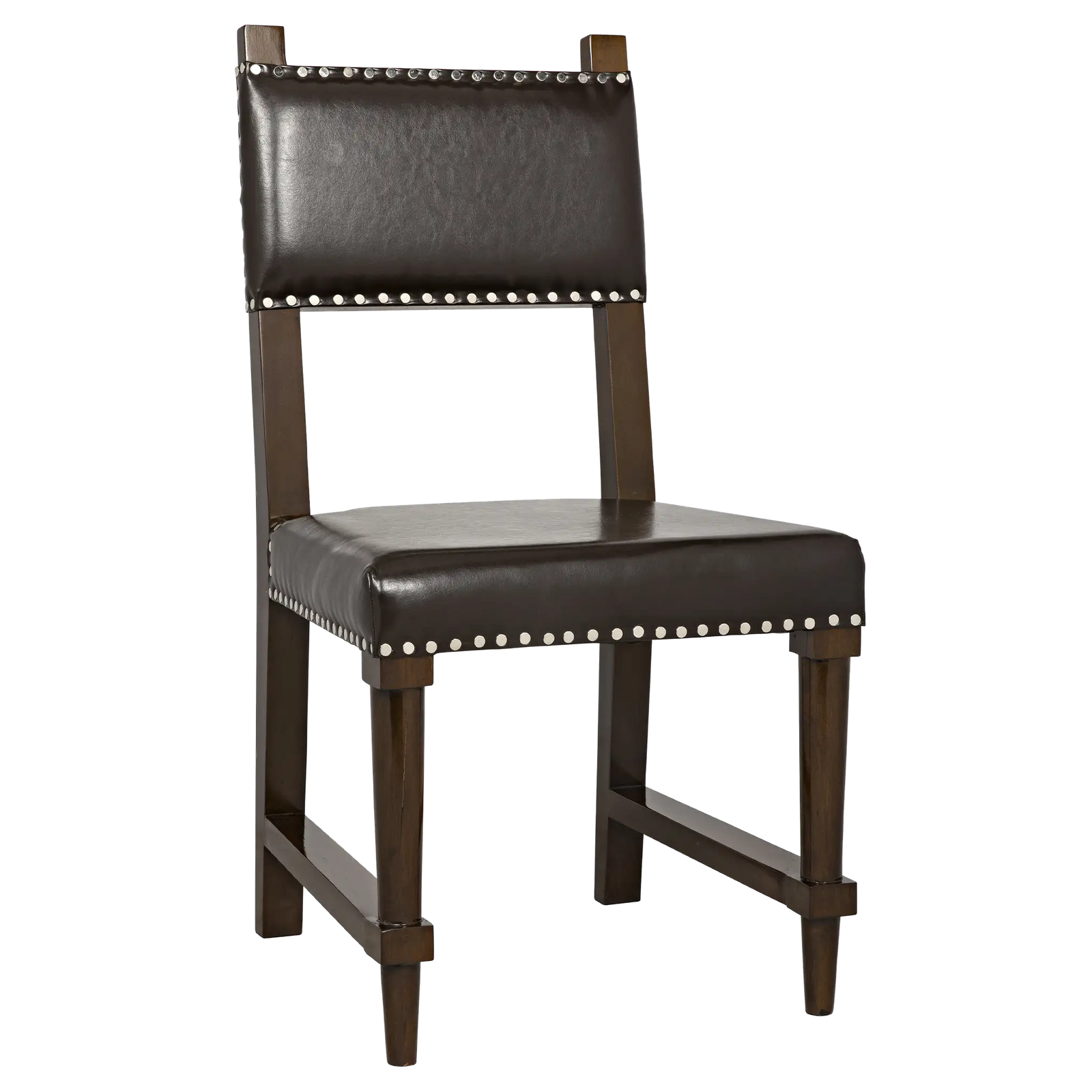 Kerouac Dining Chair with Leather, Distressed Brown