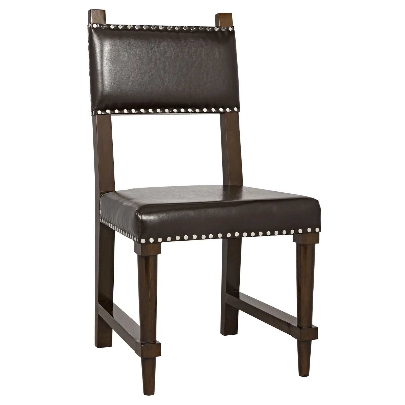 Kerouac Dining Chair with Leather, Distressed Brown