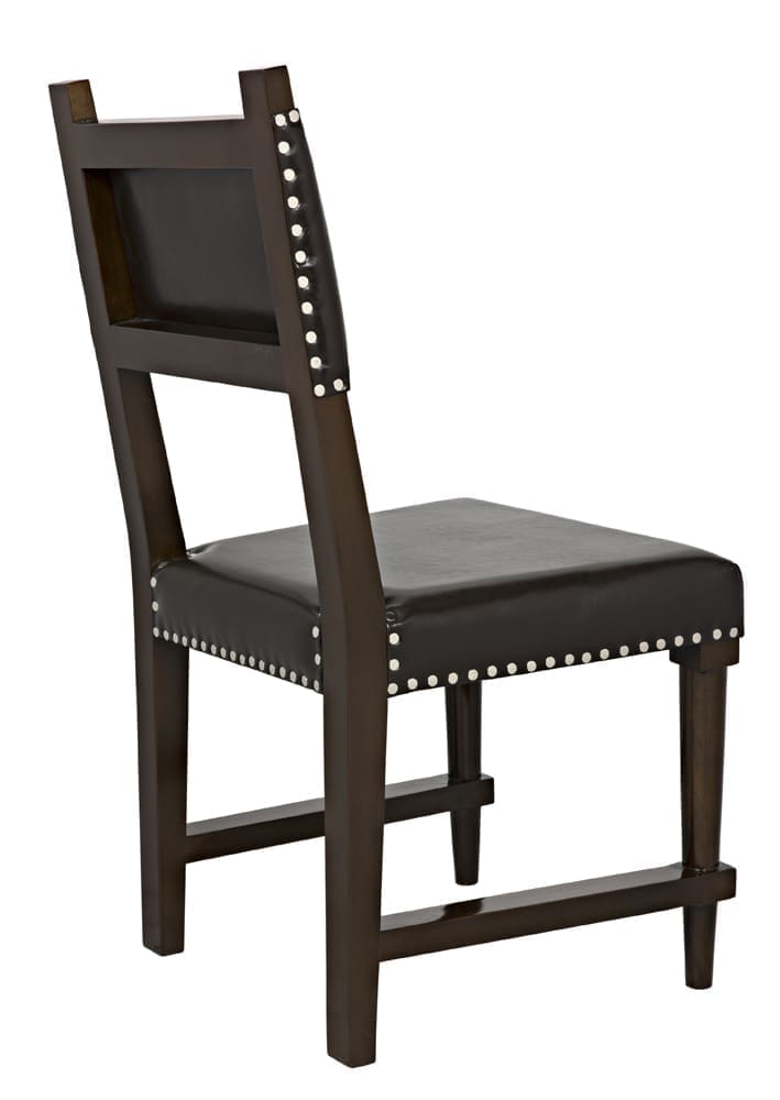 Kerouac Dining Chair with Leather, Distressed Brown