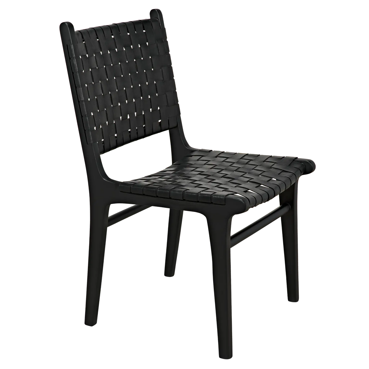 Dede Dining Chair, Leather, Black – Accent Chairs by Noir Furniture | Sutter & Vale