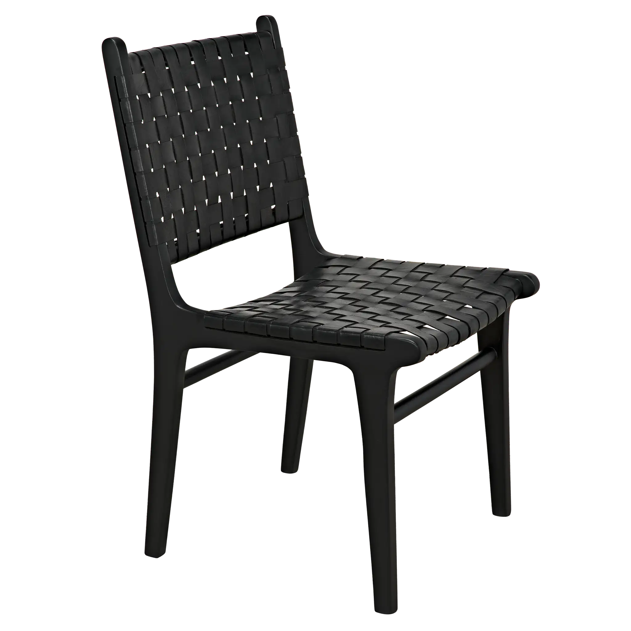 Dede Dining Chair, Leather, Black in Black — Noir Furniture