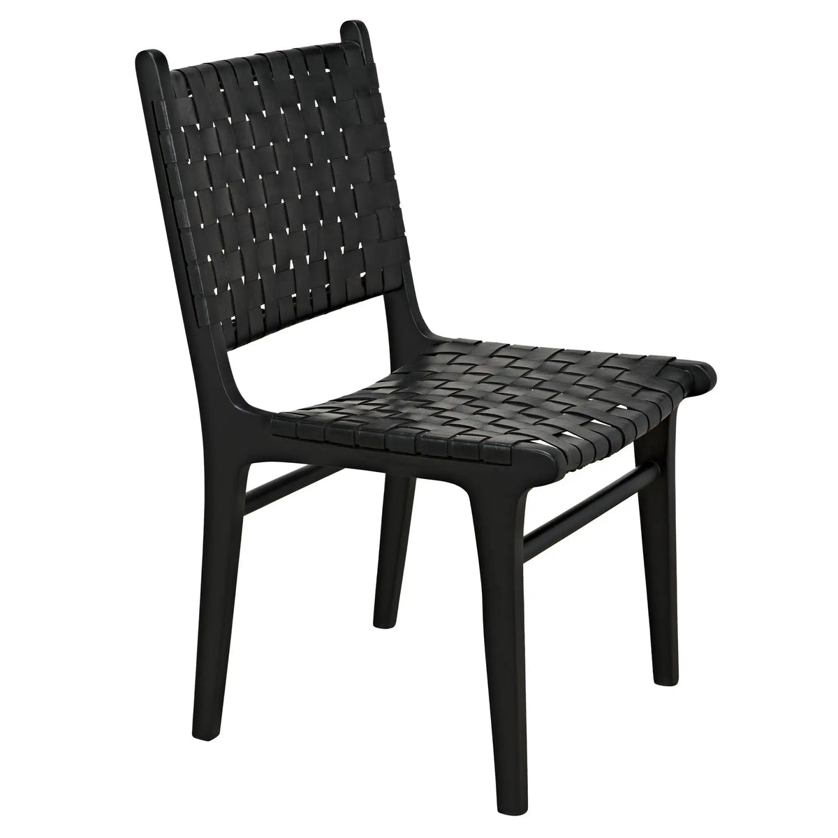 Dede Dining Chair, Leather, Black – Accent Chairs by Noir Furniture | Sutter & Vale