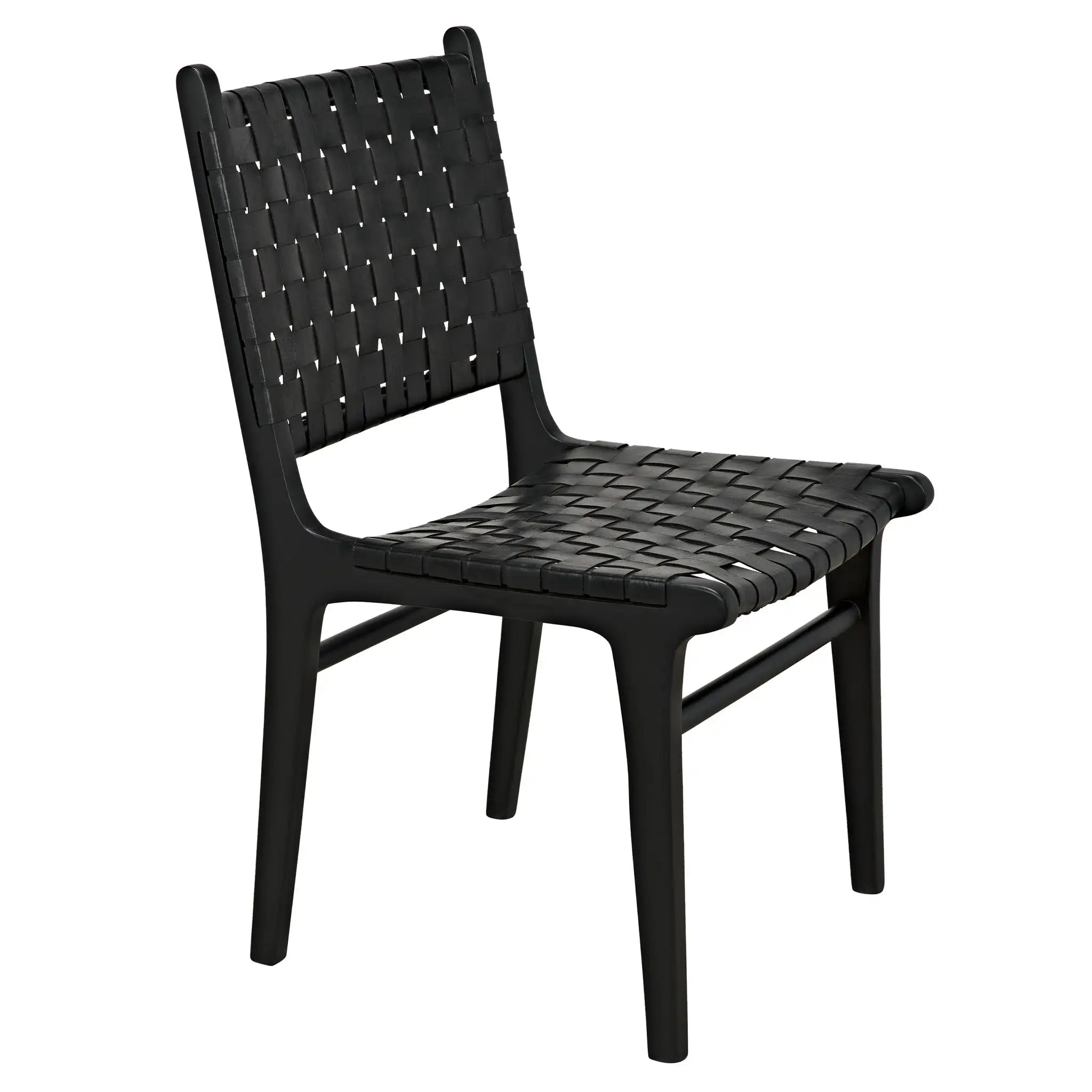 Dede Dining Chair, Leather, Black in Black — Noir Furniture