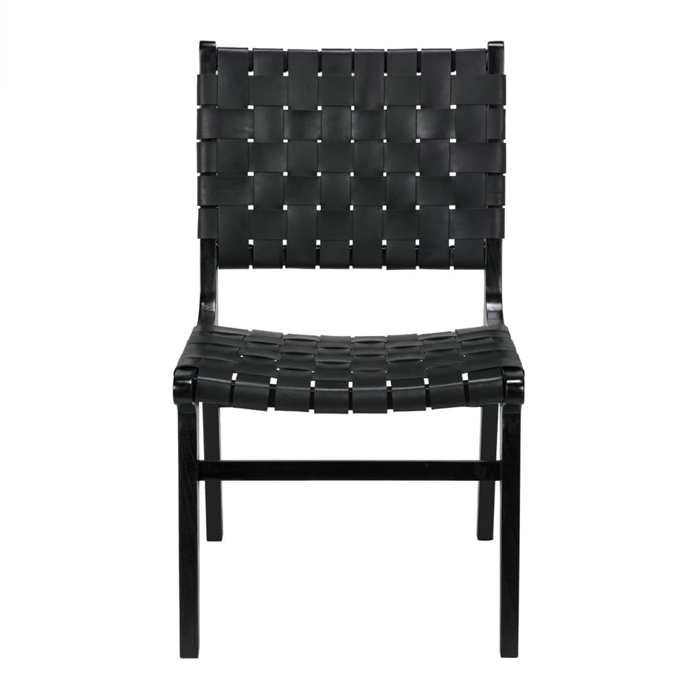 Dede Dining Chair, Leather, Black – Accent Chairs by Noir Furniture | Sutter & Vale