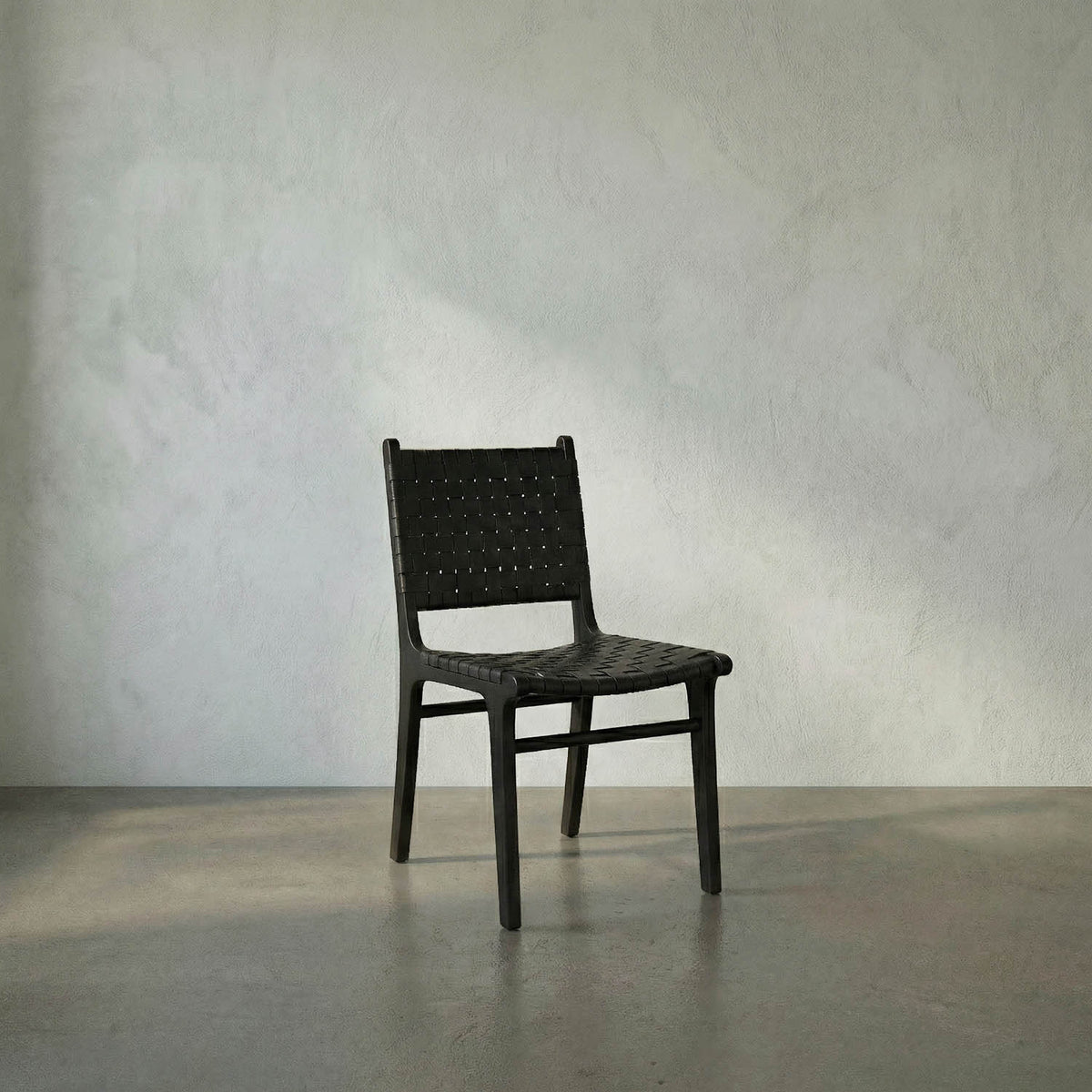 Dede Dining Chair, Leather, Black