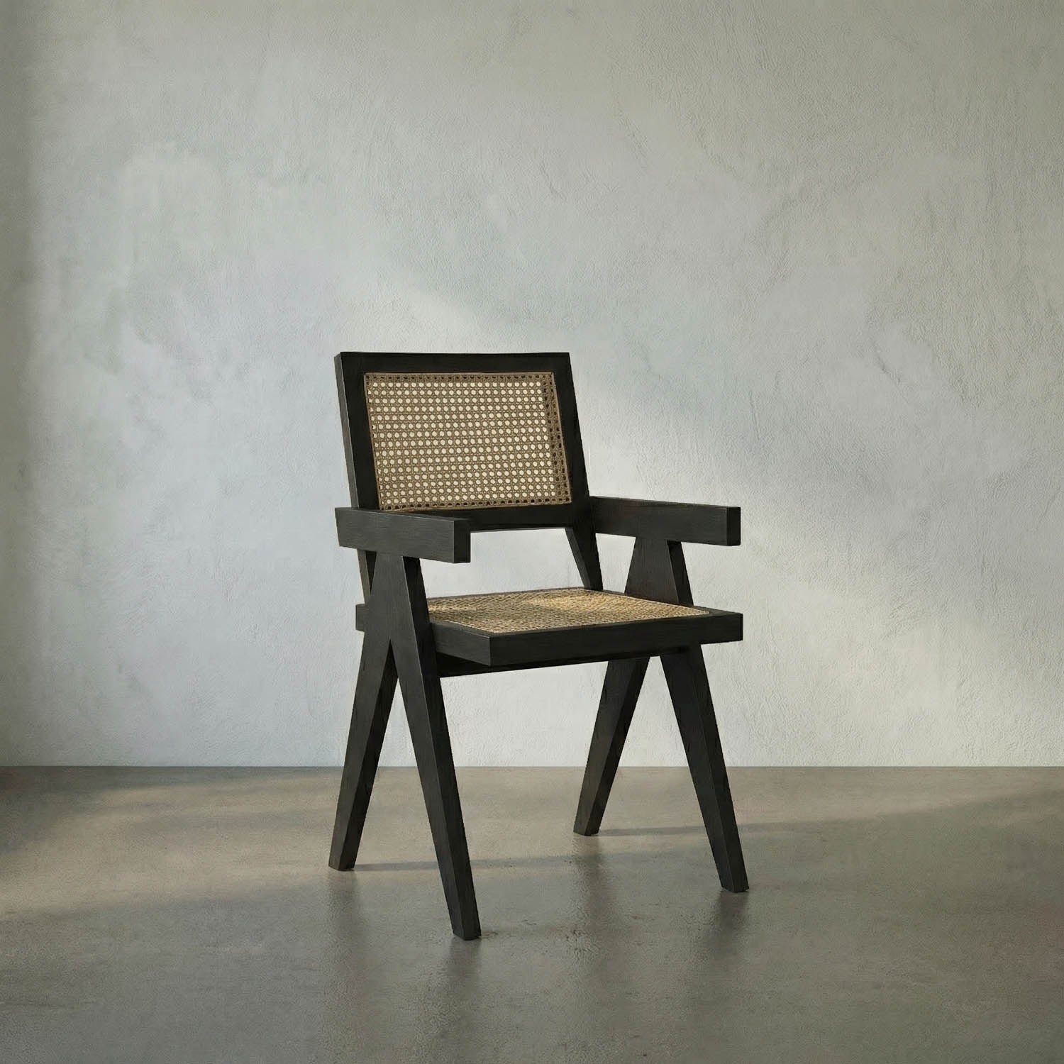Jude Chair with Caning, Black by Noir