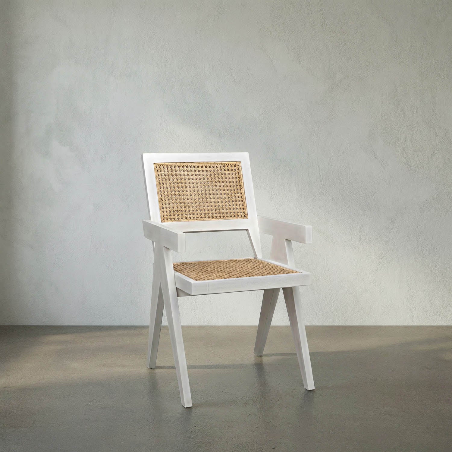 Jude Chair with Caning, White Wash by Noir