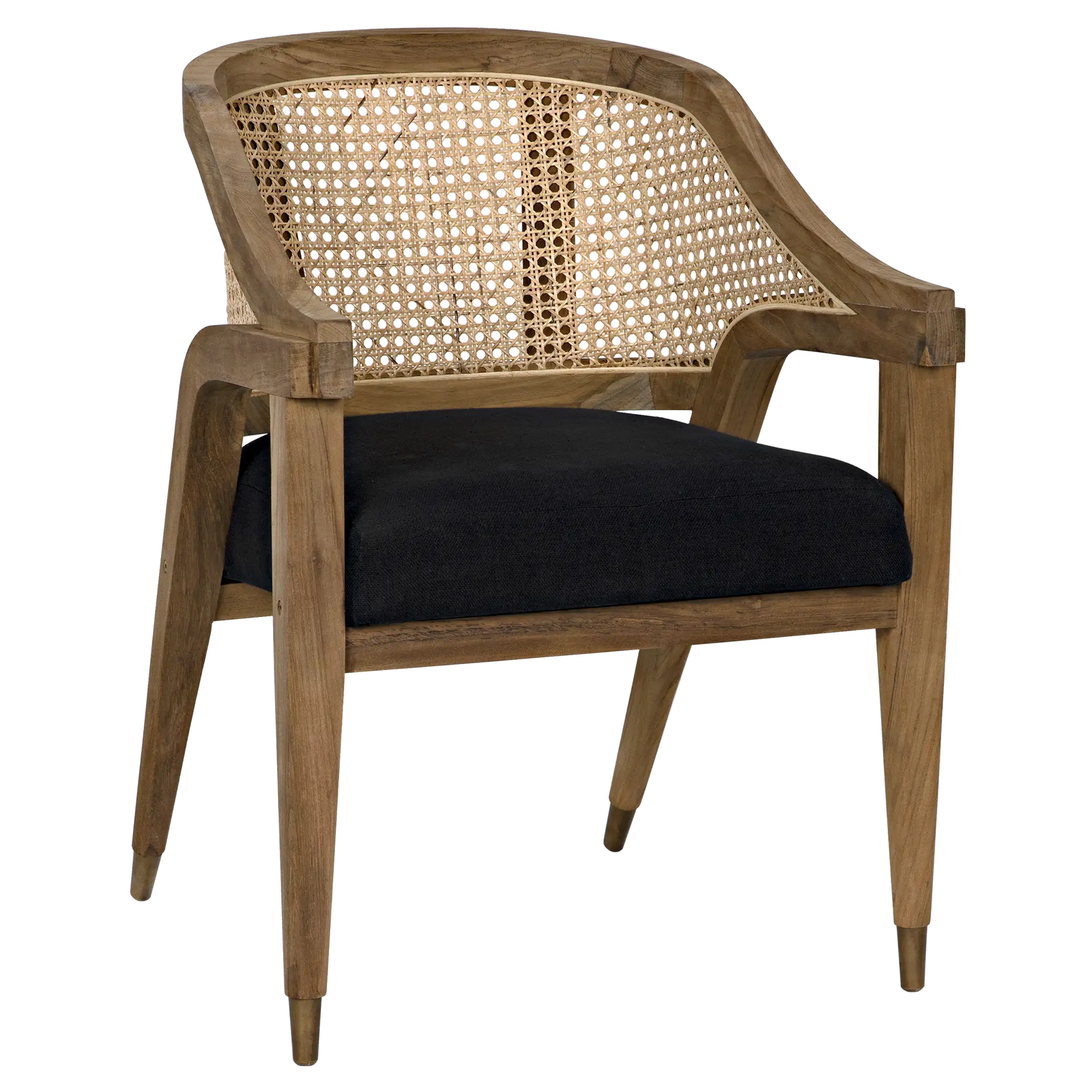 Chloe Chair, Teak, Caning, and Black Cotton – Side Chairs by Noir Furniture | Sutter & Vale