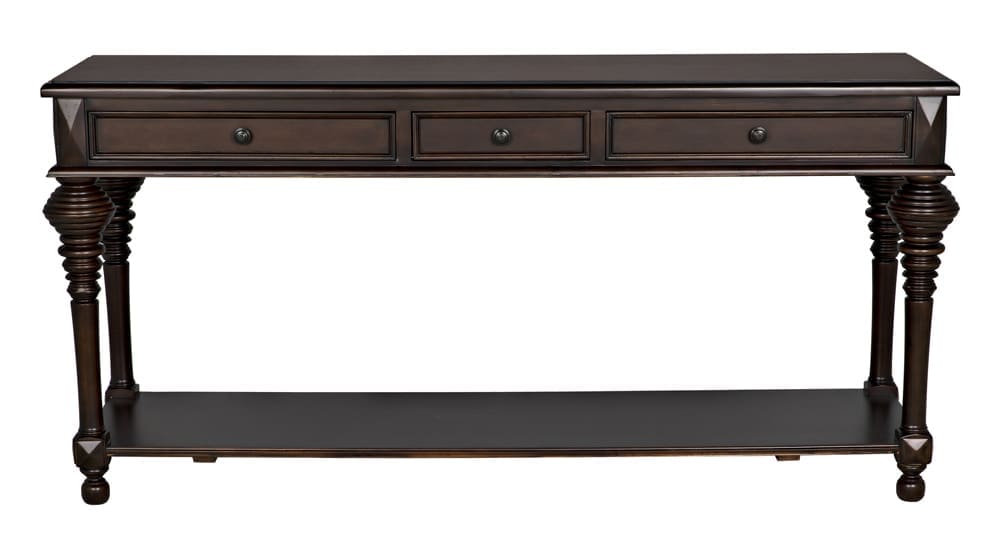 Colonial Large Sofa Table, Distressed Brown in Distressed Brown — Noir Furniture